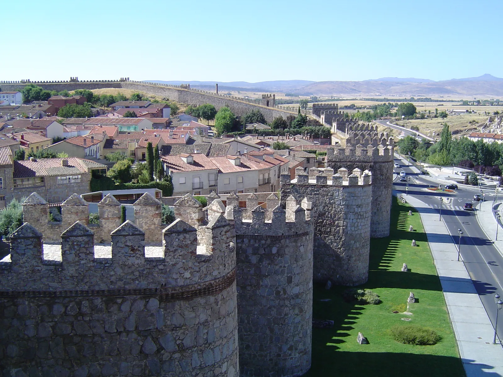 Medieval walls of Ávila seen from outside